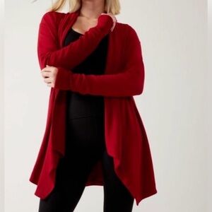 ATHLETA Wrap Cardigan Red Wine NWT Size XS